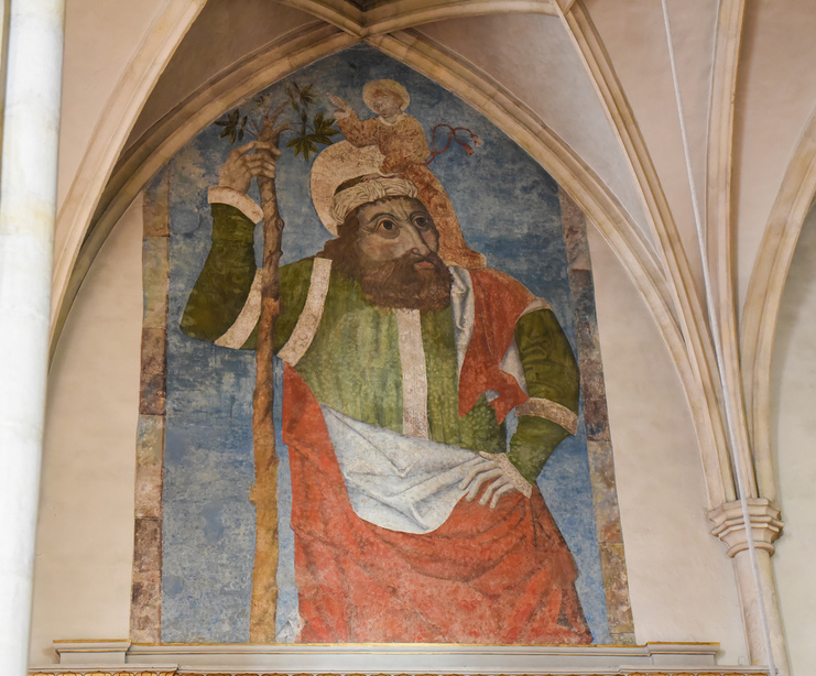 Hl. Christophorus - Fresko im nördlichen Seitenschiff